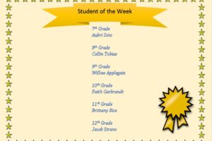 Student of the Week JrSr high